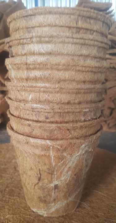 椰壳花盆椰子纤维植物种植生态花盆花瓶热压土花盆蓝莲花2024农业