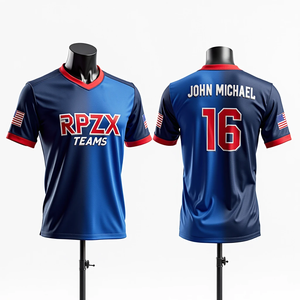 Ropa de cuello redondo deportiva personalizada para hombres, camisetas de pesca de fútbol de softball transpirables, camiseta impresa sublimada - Product Image 2