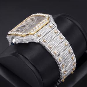 Montre automatique pour homme certifiée EGL VVS1 Moissanite Diamond, montre mécanique haut de gamme, luxe, hip hop, options or et argent, cadran en verre - Product Image 3