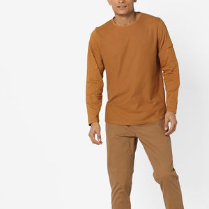 Camiseta de Manga Larga para Hombre, Informal, de Algodón, Cuello Redondo, Corte Ajustado, Deportiva, Cómoda, Ligera, Ropa Urbana - Product Image 1