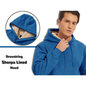 <b>Men</b> <b>Sherpa</b> <b>Fleece</b> Hoodie Thick Plush Sweatshirt Heavy Warm Pullover for Winter Outdoor and Casual Style - Product Image 3