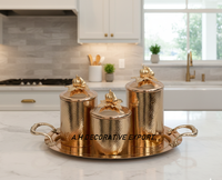 Plateau décoratif de luxe en acier inoxydable rose doré avec couvercle à boucle |   Meubles de cuisine écologiques fabriqués à la main en Europe de qualité supérieure