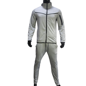 Ensemble de survêtement pour homme, polo à capuche blanc, manches longues, jogging, vêtements de sport - Product Image 4