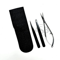 Pince à sourcils plasma tout noir Logo personnalisé Ciseaux à sourcils en acier durable à bouts pointus inclinés