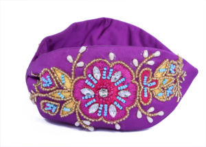 Wholesaler Exporter Embroidered Elastic Hair Band <b>Floral</b> Colorful Nice Design Elastic <b>Headband</b> Women and Girls in 2024 - Product Image 2