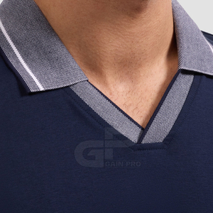 Camisa Elegante con Cuello Johnny para Hombre, Corte Ajustado, Tela Suave, Transpirable, Cómoda y con un Look Casual Moderno - Product Image 5