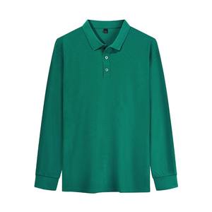 Manga larga de hombre con impresión de logotipo personalizado para Polos 100% poliéster liso teñido FZ 2025 - Product Image 4