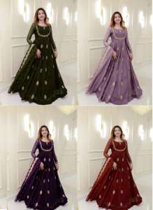 Precioso Vestido Indio Pakistaní de Tela Georgette Pura para Eventos Elegantes, Estilo Bollywood, para Bodas, Tradicional - Product Image 6