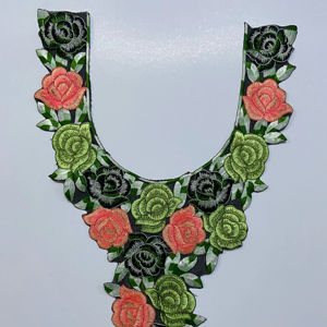 Elegantes parches de cuello de red de encaje con Bordado de hilo y lentejuelas para saris vestidos blusa Kurti vestidos para ropa elegante - Product Image 1