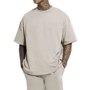 เสื้อยืดฮิปฮอปไหล่ผ้าคอตตอน100% รุ่น heavyweight ออกแบบได้เองโอเวอร์ไซส์ทรงหลวมพลัสไซส์สำหรับผู้ชายเสื้อยืดบุรุษแนวสตรีทแวร์ - Product Image 1