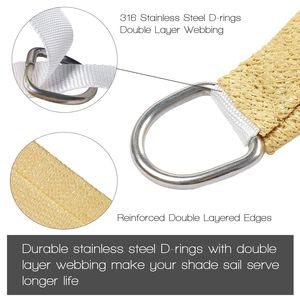 Voile d'ombrage triangulaire de 13 pieds pour jardins, patios extérieurs, serres, plages - Résistante aux UV, en HDPE, filet d'ombrage pour patio de 10 pieds x 13 pieds, neuf - Product Image 2
