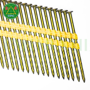 Tira de clavos con revestimiento amarillo Los mejores precios Vástago liso Cabeza redonda Cabeza a cuadros Material de acero Directo de la fábrica de Vietnam - Product Image 2