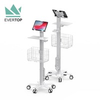 Kiosque médical mobile sécurisé TC02-E pour iPad 2022, chariot universel pour tablette, station de travail médicale pour tablette