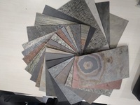 Ensemble d'échantillons de placages en pierre (ardoise, marbre, grès, pierre calcaire) translucides et métalliques, panneaux autocollants DIY, format A4, catalogue DRV