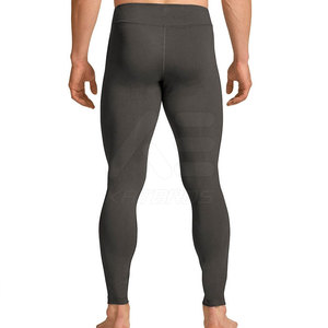 Men Mid Waist Full Length Leggings Solid Color Seamless Sweat-Wicking Breathable Quick Dry Elastic Waist Spandex Polyester <b>Pants</b> - Product Image 6