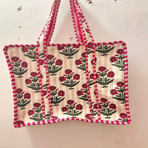 Custom made Handmade Quilted Cotton Tote Bag Lightweight & Reusable. Ideal for office and gifting - Product Image 1