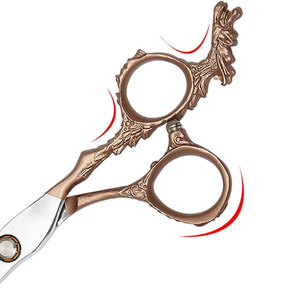 Ciseaux de coiffure en acier métallique à lame tranchante droite pour la beauté meilleure qualité Dragon poignée cisaillement acier au carbone - Product Image 5