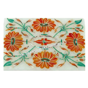 Boîte à bijoux en papier moderne et élégante faite à la main avec incrustation de verre en marbre vintage contemporain Cadeau pour colliers en vente - Product Image 5