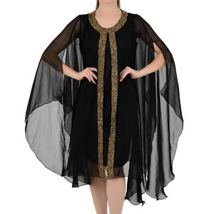 เดรสเสื้อคาฟตันคุณภาพสูงสำหรับออกงานกลางคืนชุดฮันนีมูนสไตล์สุดเพอร์เฟกต์คอลูกปัดกลมสำหรับงานแต่งงานงานค็อกเทลแม็กซี่สั้น - Product Image 1