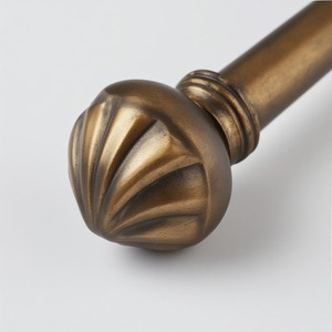 Vintage Glow Metal Single Curtain Pole Polished Antique Finish Durable Easily Slide Creating Warm Elegant Feel for Living - Product Image 1