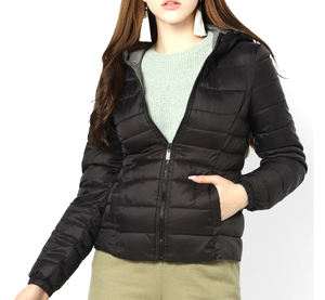 Veste matelassée personnalisée de haute qualité pour femmes, design en denim respirant avec doublure en nylon et rembourrage en coton, prix de gros - Product Image 1