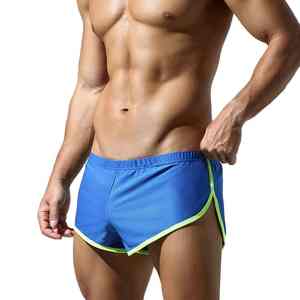 Mens Casual Mesh Shorts with <b>Large</b> Split Sides Breathable Quick Dry Elastic Waist <b>Plain</b> Dyed Custom Logo - Product Image 4