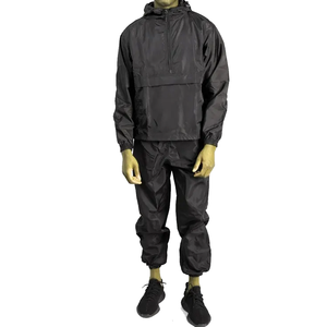 Costume de jogging personnalisé de haute qualité pour hommes coupe-vent en nylon surdimensionné avec fermeture à glissière survêtements en polaire délavé à l'acide - Product Image 2