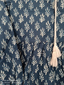 ชุดเดรสสั้นสำหรับผู้หญิงชุดเดรสสั้นสำหรับใส่ลำลองแบบอินเดียพิมพ์ลายบล็อคทำด้วยมือ - Product Image 4