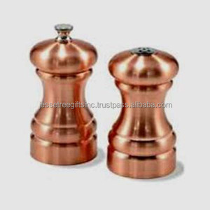 Moulin à poivre et salière en métal lot de 2 avec vernis miroir et peinture marron en aérosol finition forme de chien qualité supérieure pour le stockage - Product Image 6
