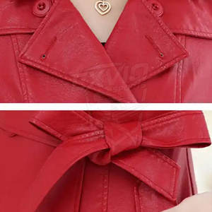 Abrigo de cuero para invierno, nuevo diseño de moda, tela suave, ideal para uso diario, abrigo para mujer - Product Image 5