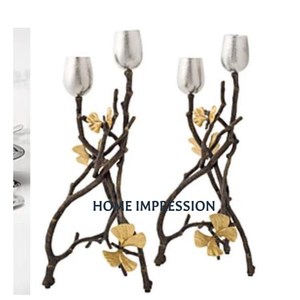 Wedding Table Decorative Candle Holder Aluminum Gold Color and Clear Glass Table <b>Top</b> Candlestick for Festive and <b>Party</b> Supplies - Product Image 2