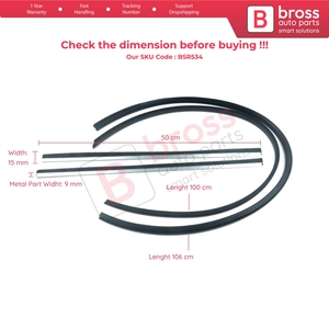 BSR534 Sunroof Seal Brush Gasket Metal <b>Rubber</b> Set for W114 W115 W108 W109 W123 S123 C123 190 W201 W116 W126 C126 W110 W111 W112 - Product Image 6