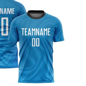 Camiseta de fútbol azul de manga corta, ligera, transpirable, de secado rápido, ropa deportiva para entrenamientos, partidos, rendimiento en equipo - Product Image 2