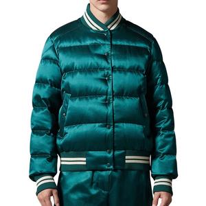 Custom <b>Men's</b> Winter Oversized Polyester Bomber Varsity <b>Jacket</b> Stand Hooded Embroidery Decoration Pocket Fit for Baseball Players - Product Image 1