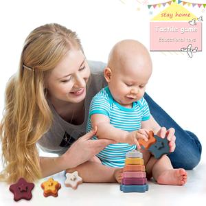 Juego de tazas apilables de silicona sin BPA para bebés, juguetes educativos apilables de estrellas coloridas para chispas de imaginación - Product Image 4