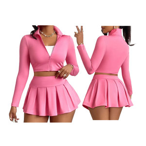 Conjunto de Yoga para ejercicio de verano al aire libre informal, falda de sujetador para correr antiluz con patrón de bordado sólido, traje de Fitness transpirable - Product Image 3