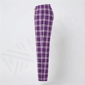Wholesale 100 Percent Cotton <b>Flannel</b> Casual Pajama Pants Men Plaid Print Home Wear Trousers Elastic Waist Drawstring New - Product Image 3