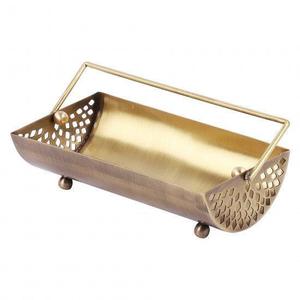 Cuenco de servicio decorativo de mejor diseño con acabado Chapado en latón Forma ovalada larga Diseño liso Calidad superior para servir - Product Image 3