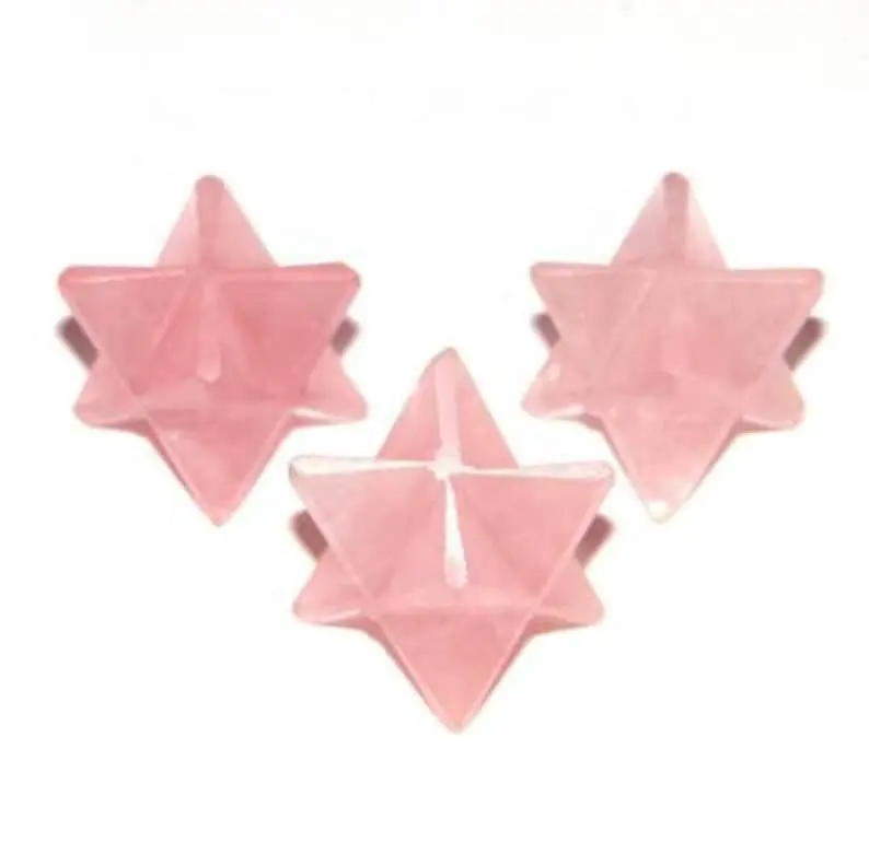 Großhandel hochwertige natürliche Rosenquarz Stein Merkaba Stern für Heilung & Reiki Verwendung aus Indien