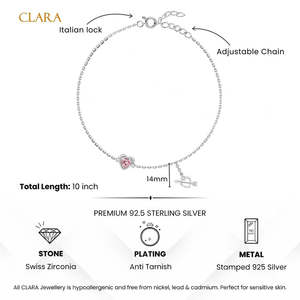 NOVAMART Fine Buy 100% <b>Real</b> 925 Silver Anklets/ Payal for Women Girls Cute Style Gold Plated 14k Material Diamond Stone Main Who - Product Image 5