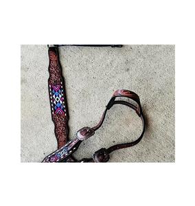 ชุดหมุดหัวเข็มขัดหนังสีน้ำตาลระดับพรีเมียมชุดหมุดปักอกเครื่องมือลายดอกไม้โดยตรงสำหรับม้า - Product Image 2