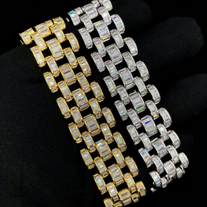 Fashion <b>Baguette</b> Jubilee Hip Hop Bling <b>Bracelet</b> Natural Diamond Jewelry 925 Sterling Silver - Product Image 3