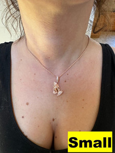 Moissanite priant les mains pliées pendentif religieux pour bijoux de mode unisexe pendentif en or rose 14k bijoux fins - Product Image 4