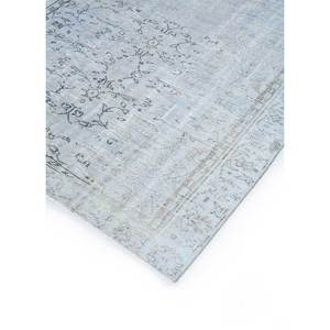 Tapis en laine bleu vintage noué à la main, motif médaillon rectangulaire abstrait, idéal pour la maison, le salon, le couloir, l'entrée et les chambres d'adolescents - Product Image 2