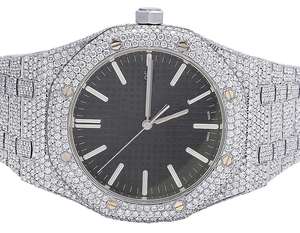 Reloj Mecánico Automático de Lujo con Diamante Moissanite, Corte Brillante, Correa de Acero Inoxidable, Esfera de Cristal de 41 mm, Caja Cuadrada, Estilo Antiguo - Product Image 6