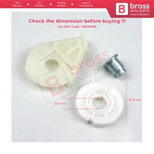 Régulateur de vitre BWR1068 avec roue d'angle pour porte avant gauche Vito Viano Mixto V Class MK2 W639 2003-2010 6397200046 - Product Image 5