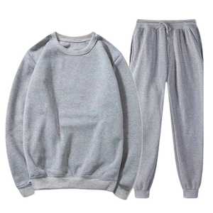 2025 STEx survêtement à col rond pour hommes personnalisé 100% coton décontracté deux pièces survêtement ensemble meilleure qualité sweat à capuche et sweat-shirt uni - Product Image 3