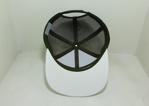 White 7-Panel <b>Flat</b> Brim Snapback Trucker <b>Hat</b> with Blank Patch for Printing Promotional Mesh Cap Custom Logo <b>Hat</b> Vietnam Made - Product Image 5