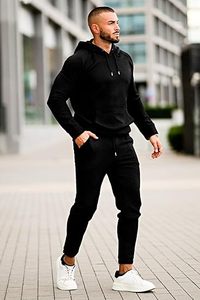 Custom Puff Print 500 Gsm Hoodie Unisex Cotton Stack Pants Sets Chándales transpirables para hombres - Product Image 4