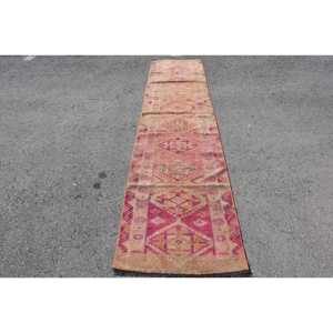 2.6x11.2 ft Rug, <b>Runner</b> Vintage Rug, <b>Red</b> Herki Floral Rug - Product Image 1